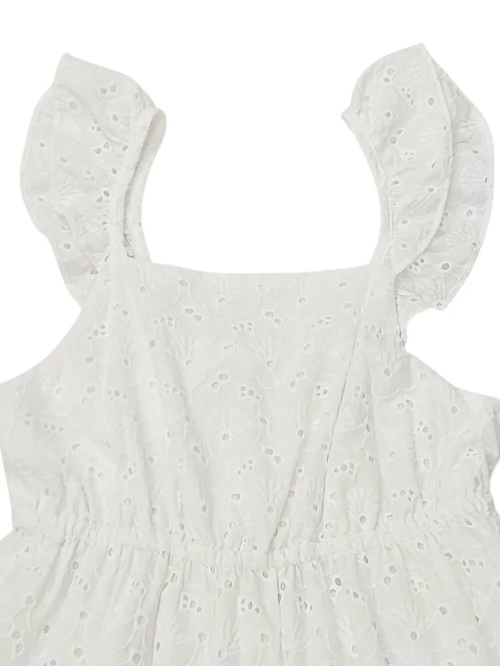 Zara Tiered Dress Girls 13/14 White Eyelet Embroidered Open Back Lined